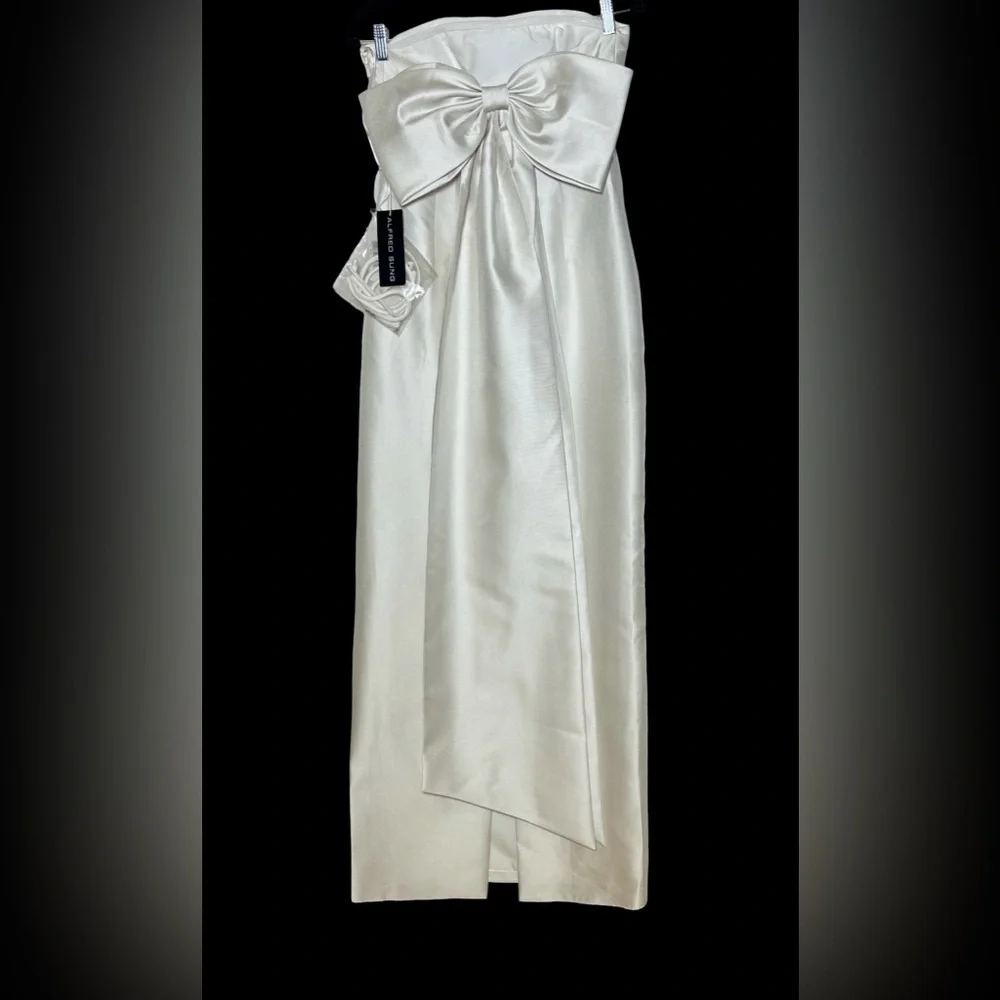 ALFRED SUNG D856 Maxi Dress in Ivory - Picture 6 of 14